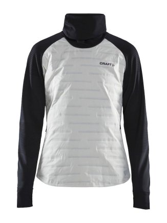 Толстовка спортивная Craft SubZ Sweater  1907699 женская цвет: черный/белый