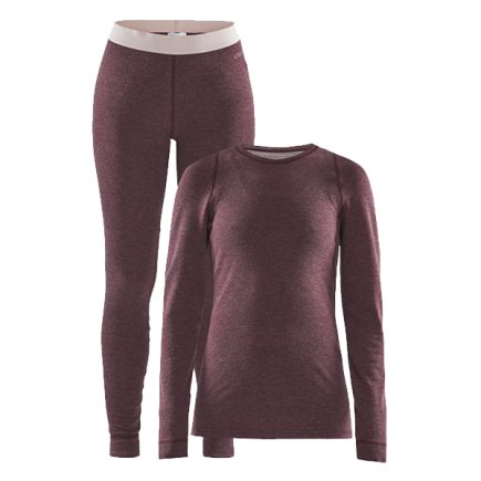 Комплект термобілизни Craft Merino 180 Set 1907887-488200 жіноча колір: бордовий