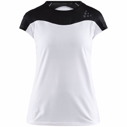 Футболка спортивна Craft Shade SS Tee Woman 1905845-900995 жіноча колір: білий / чорний