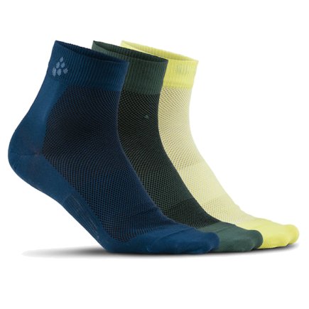 Шкарпетки спортивні Craft Greatness Mid 3-Pack Sock 1906060-373316 колір: синій/зелений/жовтий