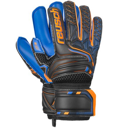 Воротарські рукавиці Reusch S1 Goalkeeper gloves Roll Finger Junior 5072217-7083 колір: чорний/синій