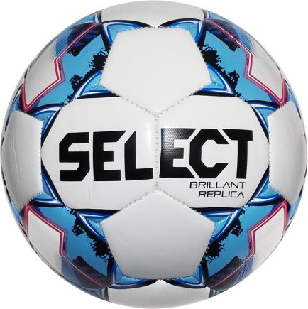 М'яч футбольний Select Brillant Replica Розмір 5 колір: білий/блакитний (офіційна гарантія)