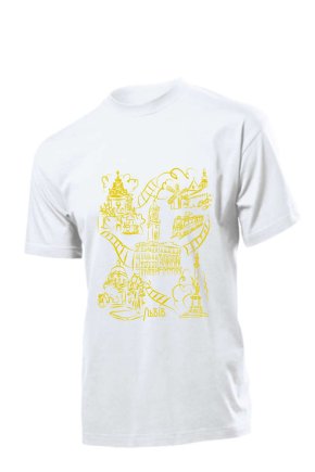 Футболка женская Stedman Львов колаж-WH цвет: белый Футболка женская Stedman Львов колаж-WH цвет: белый