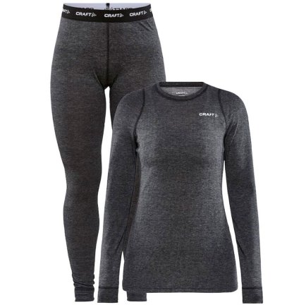 Комплект термобелья Craft CORE WOOL MERINO SET W BLACK MELANG 1909710-998000