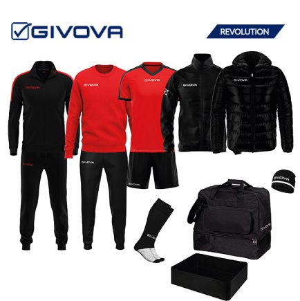 Бокс сет набор футболиста Givova Revolution цвет: красный/черный