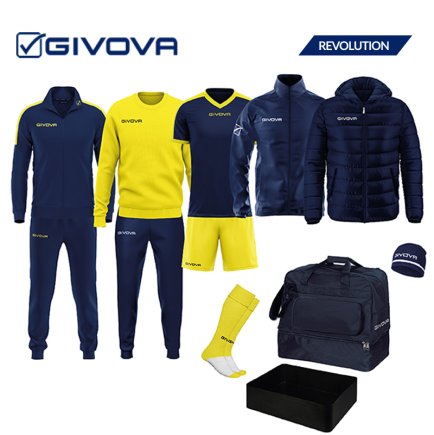 Бокс сет набір футболіста Givova Revolution колір: синій/жовтий