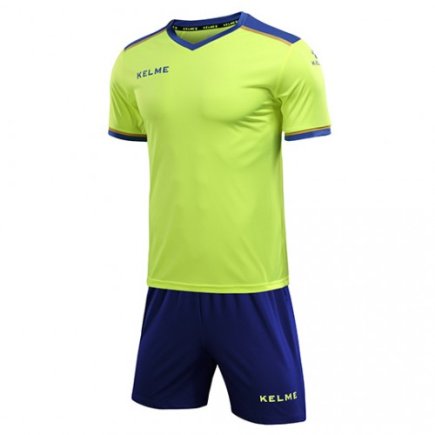 Комплект футбольной формы Kelme SEGOVIA 3873001.9918 детский цвет: салатовый/синий