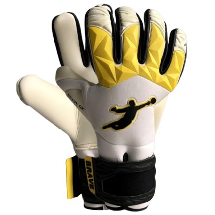 Вратарские перчатки Brave GK FURY 2.0 YELLOW цвет: белый/желтый