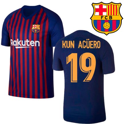 Футбольная форма Barcelona 10 Sergio Aguero домашняя подростковая