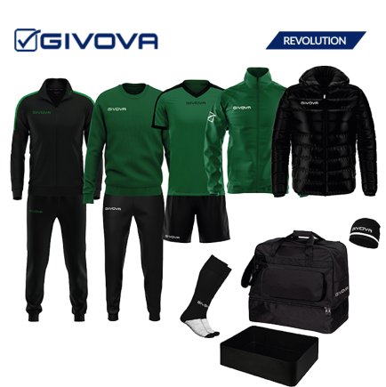 Бокс сет набор футболиста Givova Revolution цвет: зеленый/черный