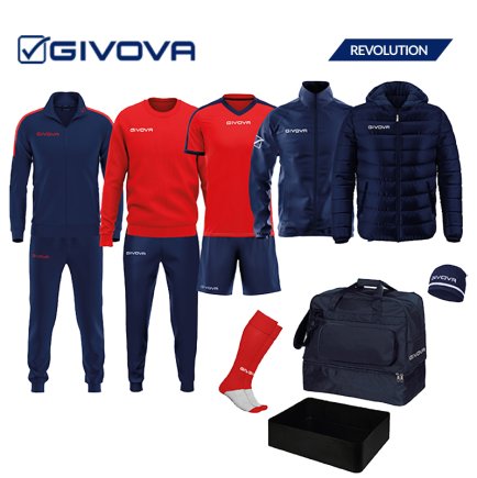 Бокс сет набір футболіста Givova Revolution колір: червоний/синій