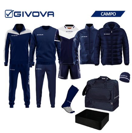 Бокс сет набор футболиста Givova Campo цвет: темно-синий/белый