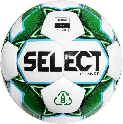 Мяч футбольный Select Planet FIFA (928) размер 5 цвет: белый/зеленый