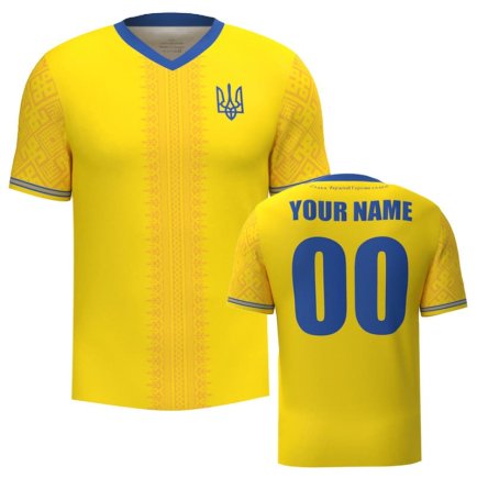 Новая Футболка Украина игровая/повседневная с гербом 10220203 цвет: желтый