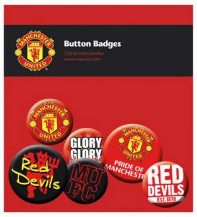 Набор значков Manchester United F.C. Button Badge Set (комплект значков Манчестер Юнайтед) 6 штук