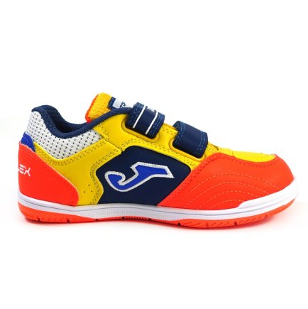 Обувь для зала (футзалки Джома) Joma TOP FLEX TPJW2116.INV детские цвет: желтый/синий/оранжевый