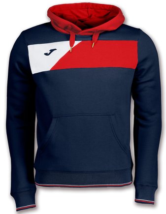Толстовка Joma CREW II 100760.306 с капюшоном цвет: синий/красный/белый