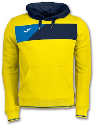 Толстовка Joma CREW II 100760.903 з капюшоном колір: синій/блакитний/жовтий