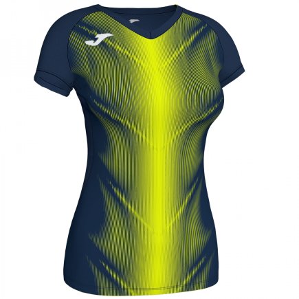 Футболка жіноча Joma Olimpia 900933.341 колір: темно-синій/жовтий