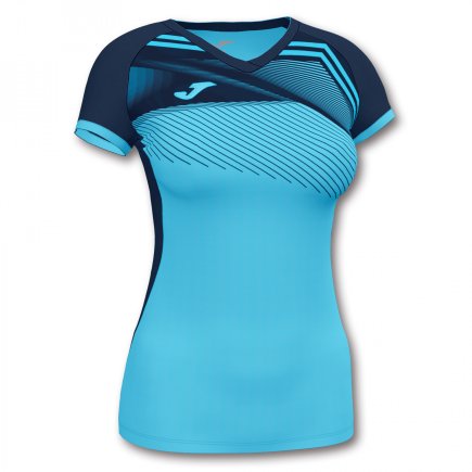 Футболка жіноча Joma SUPERNOVA II T-SHIRT 901066.013 колір: блакитний/темно-синій