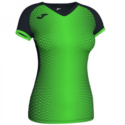 Футболка женская Joma SUPERNOVA 900890.117 цвет: черный/зеленый