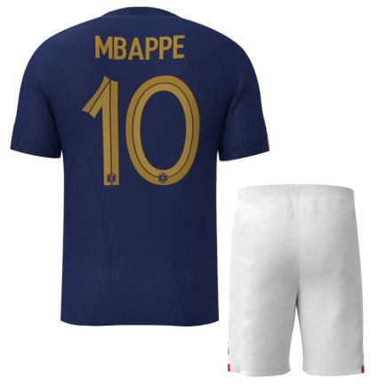 Футбольная форма сборная Франции Мбаппе 10 Чемпионат Мира 2022 (Mbappe 10 World Cup 2022) игровая/повседневная 10222904 цвет: темно-синий Футбольная форма сборная Франции Мбаппе 10 Чемпионат Мира 2022 (Mbappe 10 World Cup 2022) игровая/повседневная 10222904 цвет: темно-синий
