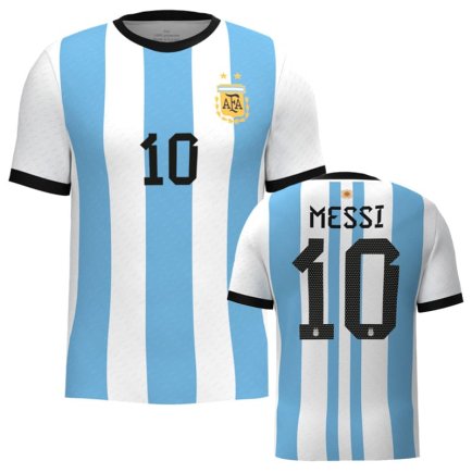 Нова Футболка збірна Аргентини Мессі 10 Чемпіонат Світу 2022 (Messi 10 World Cup 2022) ігрова/повсякденна 10224211 колiр: блакитний
