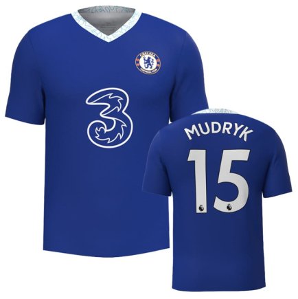 Нова Футболка Челсі Мудрик 15 (Chelsea Mudryk 15) 2022-2023 ігрова/повсякденна 10224904 колiр: синій