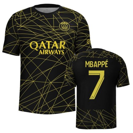 Футболка ПСЖ Мбаппе 7 (PSG Mbappe 7) 2022-2023 игровая/повседневная 10226301 цвет: черный