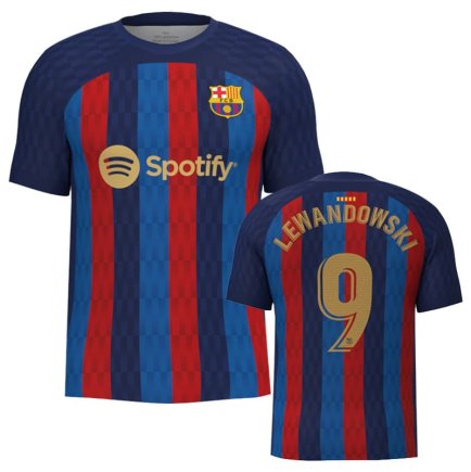 Футболка Барселона Левандовскі 9 (Barcelona Lewandowski 9) 2022-2023 ігрова/повсякденна 11220612 колiр: темно-синій
