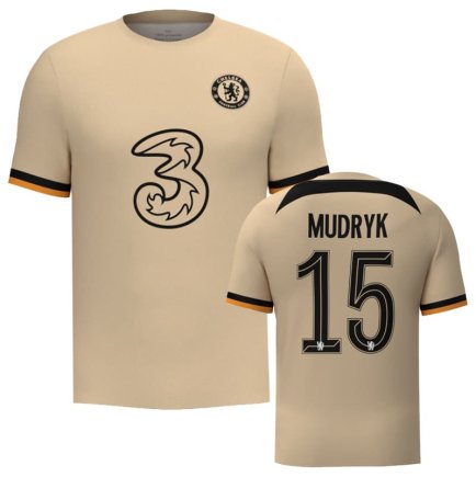 Футболка Челси Мудрик 15 (Chelsea Mudryk 15) 2022-2023 игровая/повседневная 11221619 цвет: бежевый
