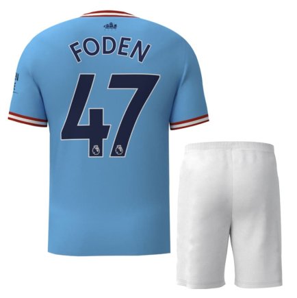 Футбольная форма Манчестер Сити Фоден 47 (Manchester City Foden 47) 2022-2023 игровая/повседневная 11223111 цвет: голубой