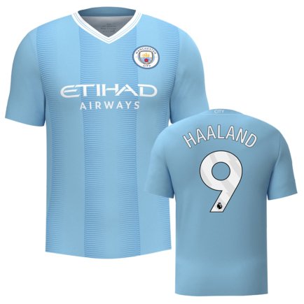 Футболка Манчестер Сити Холанд 9 (Manchester City Haaland 9) 2023-2024 игровая/повседневная 11225811 цвет: голубой