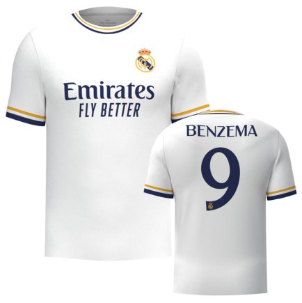 Футболка Реал Мадрид Бензема 9 (Real Madrid Benzema 9) 2023-2024 игровая/повседневная 11226510 цвет: белый