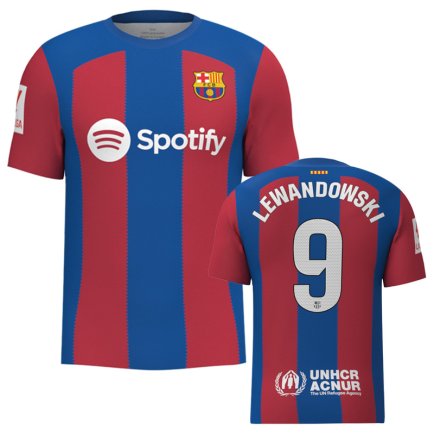 Нова Футболка Барселона Левандовскі 9 (Barcelona Lewandowski 9) 2023-2024 ігрова/повсякденна 11227604 колiр: синій