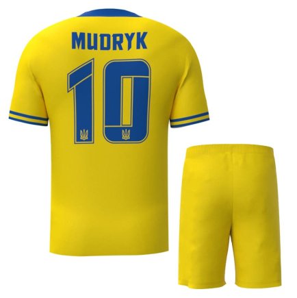 Футбольная форма Украина з гербом Мудрик 10 (Ukraine Mudryk 10) 2023-2024 игровая/повседневная 11229703 цвет: желтый