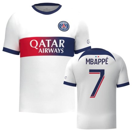 Футболка ПСЖ Мбаппе 7 (PSG Mbappe 7) 2023-2024 игровая/повседневная 12222110 цвет: белый