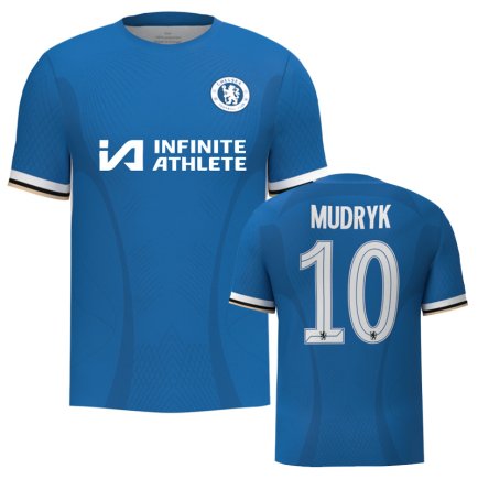 Новая Футболка Челси Мудрик 10 (Chelsea Mudryk 10) 2023-2024 игровая/повседневная 12222504 цвет: синий