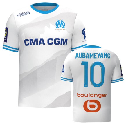 Новая Футболка Олимпик Марсель Обамеянг 10 (Olympic Marseille Aubameyang 10) 2023-2024 игровая/повседневная 12225310 цвет: белый