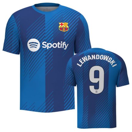 Футболка Барселона Левандовски 9 (Barcelona Lewandowski 9) 2023-2024 игровая/повседневная 122279040 цвет: синий