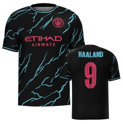 Футболка Манчестер Сити Холанд 9 (Manchester City Haaland 9) 2023-2024 игровая/повседневная 12229101 цвет: черный