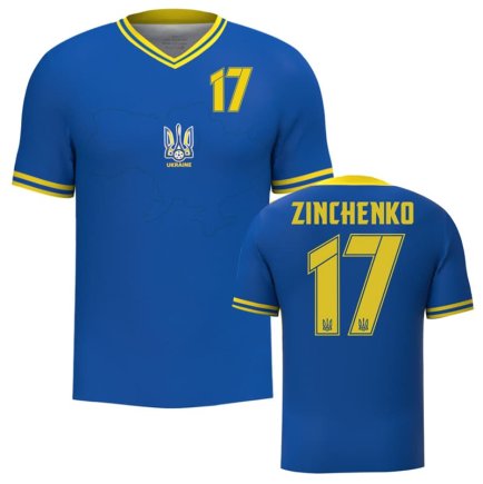 Футболка Украина Зинченко 17 (Zinchenko 17 Ukraine) 2023-2024 игровая/повседневная 13222804 цвет: синий
