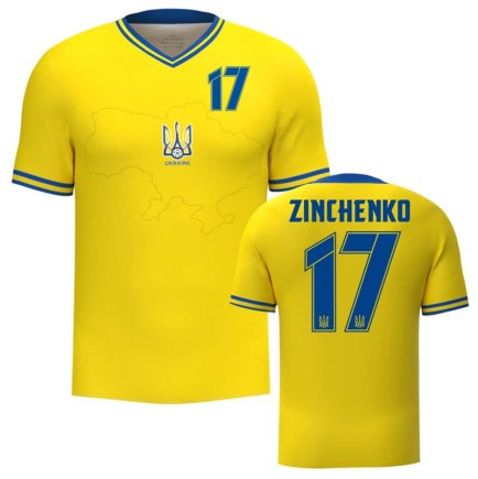 Футболка Украина Зинченко 17 (Zinchenko 17 Ukraine) 2023-2024 игровая/повседневная 13222603 цвет: желтый