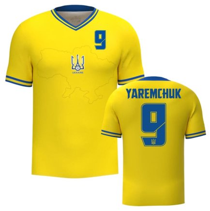Футболка Украина Яремчук 9 (Yaremchuk 9 Ukraine) 2023-2024 игровая/повседневная 13225603 цвет: желтый