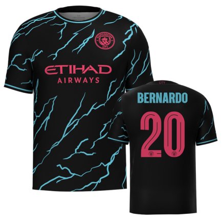 Новая Футболка Манчестер Сити Бернардо 20 (Manchester City Bernardo 20) 2023-2024 игровая/повседневная 13226001 цвет: черный