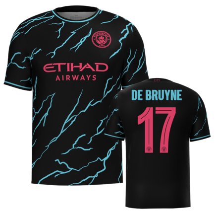 Футболка Манчестер Сити Де Брейне 17 (Manchester City De Bruyne 17) 2023-2024 игровая/повседневная 13228101 цвет: черный