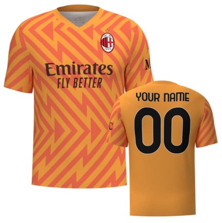 Новая Вратарская футболка Milan (Милан) 2023-2024 игровая/повседневная 14220405 цвет: оранжевый