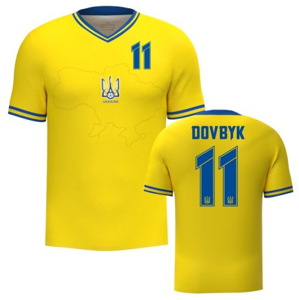 Новая Футболка Украина Довбик 11 (Dovbyk 11 Ukraine) 2023-2024 игровая/повседневная 14225003 цвет: желтый