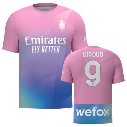 Новая Футболка Милан Жиру 9 (Milan Giroud 9) 2023-2024 игровая/повседневная 14225409 цвет: розовый