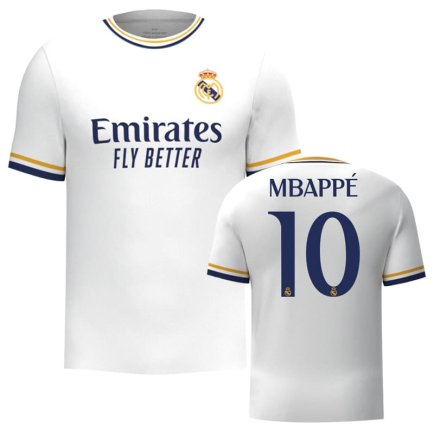 Нова Футболка Реал Мадрид Мбаппе 10 (Real Madrid Mbappe 10) 2023-2024 ігрова/повсякденна 14227010 колiр: білий